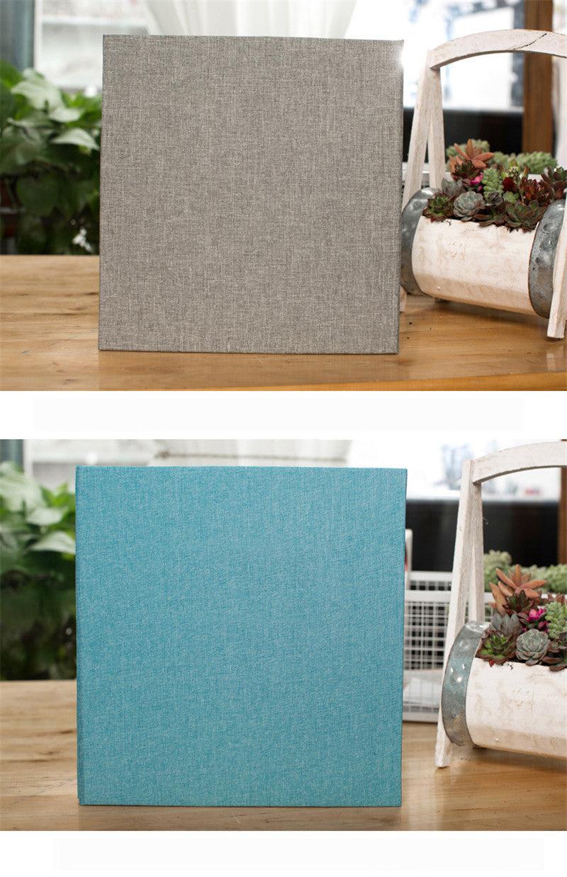 16-inch 20 Pages Self Adhesive Photo Album DIY Scrapbook Rustic Linen Cloth Cover Personalize Album for Wedding Memory Album Home Decor House Decoration DIY Memorable Gifts For Loved Ones
