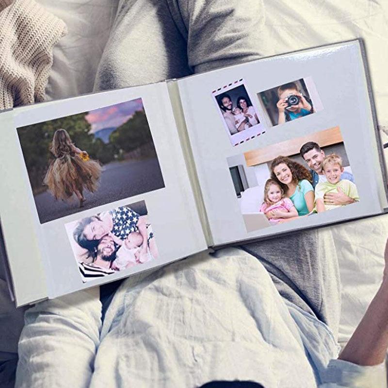16-inch 20 Pages Self Adhesive Photo Album DIY Scrapbook Rustic Linen Cloth Cover Personalize Album for Wedding Memory Album Home Decor House Decoration DIY Memorable Gifts For Loved Ones