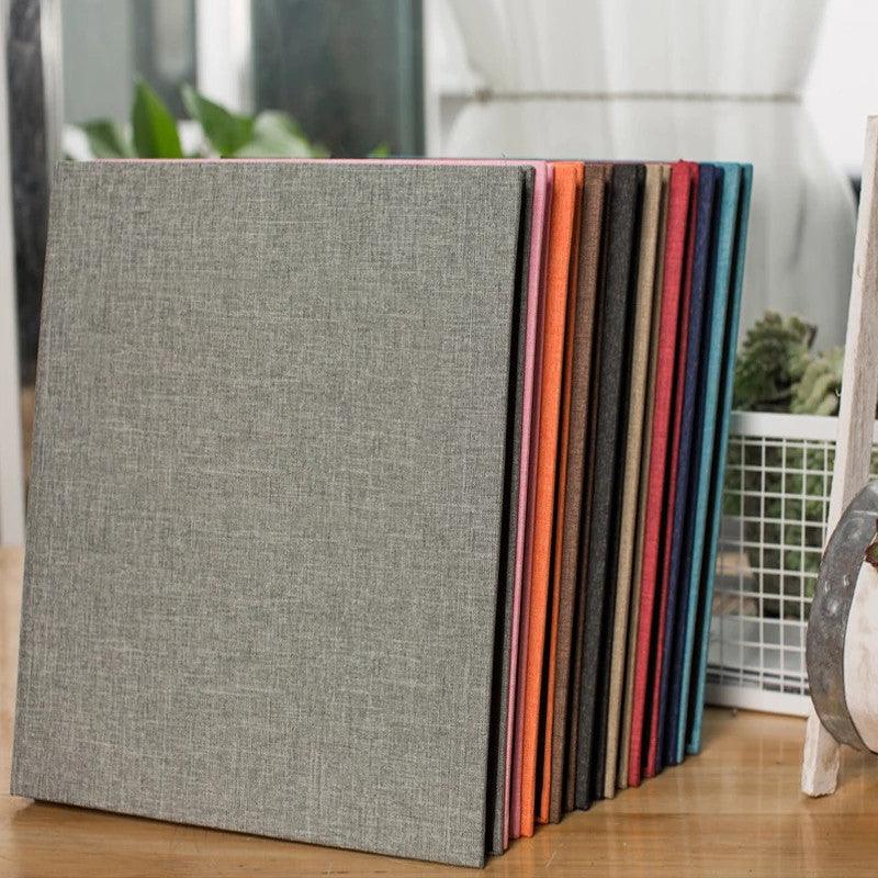 16-inch 20 Pages Self Adhesive Photo Album DIY Scrapbook Rustic Linen Cloth Cover Personalize Album for Wedding Memory Album Home Decor House Decoration DIY Memorable Gifts For Loved Ones