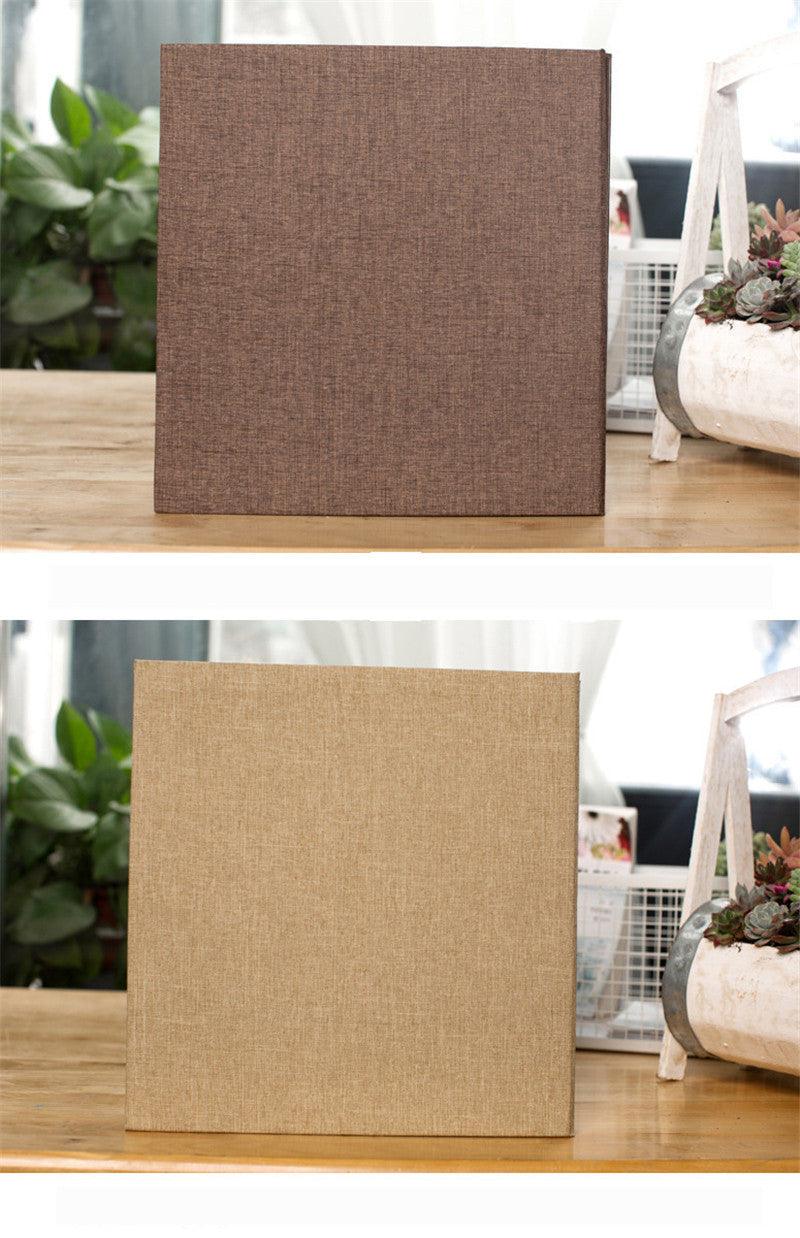 16-inch 20 Pages Self Adhesive Photo Album DIY Scrapbook Rustic Linen Cloth Cover Personalize Album for Wedding Memory Album Home Decor House Decoration DIY Memorable Gifts For Loved Ones