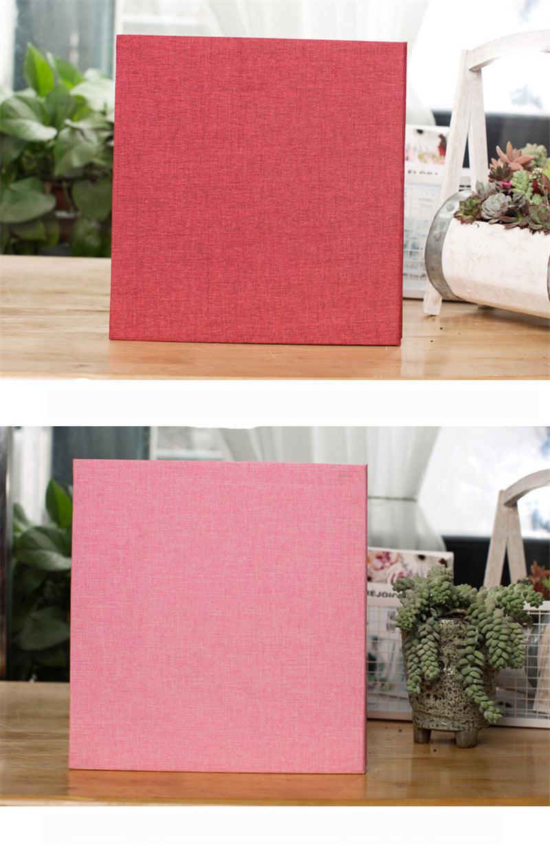16-inch 20 Pages Self Adhesive Photo Album DIY Scrapbook Rustic Linen Cloth Cover Personalize Album for Wedding Memory Album Home Decor House Decoration DIY Memorable Gifts For Loved Ones