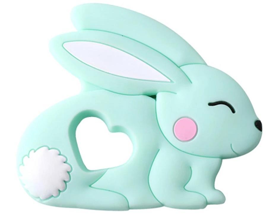 Baby Teether Silicone Rabbit Food Grade Bunny Teether Nursing Teething Accessories Silicone Animal Teether For Kids and Baby