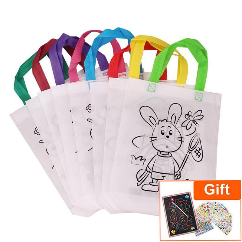 6Pcs Antistress Children Eco-friendly Graffiti Bag Kinderarten For Hand Paiting For Kids