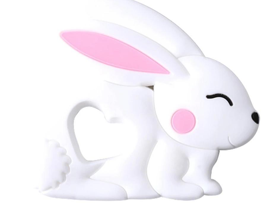 Baby Teether Silicone Rabbit Food Grade Bunny Teether Nursing Teething Accessories Silicone Animal Teether For Kids and Baby