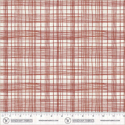 String Theory Plaid Pomegranate Cotton 43/44 Fabric Per Yard