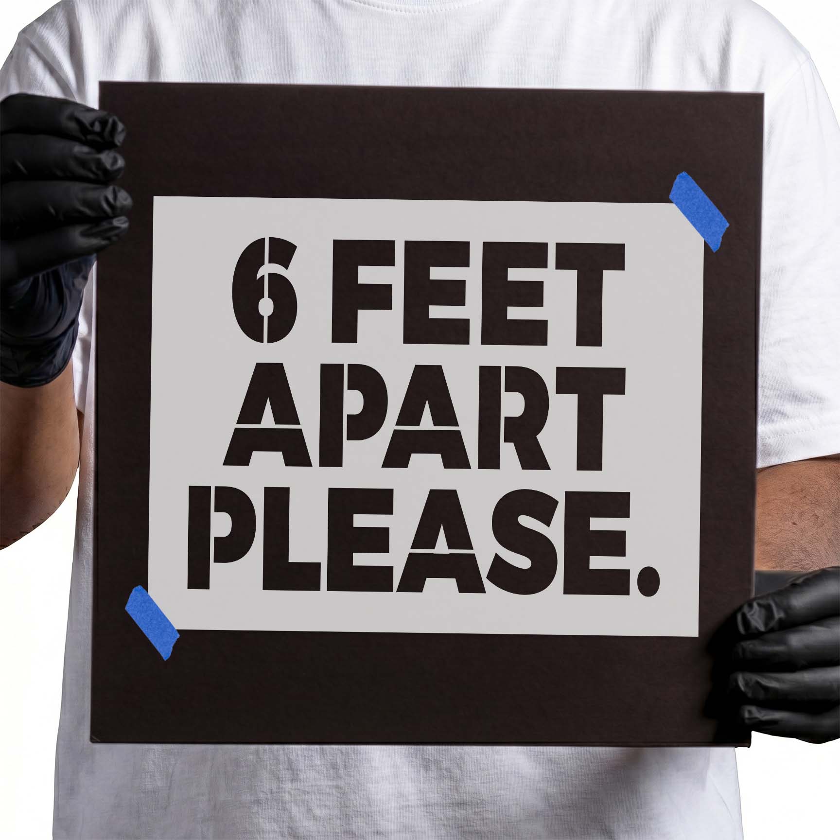 6 Feet Apart Stencil