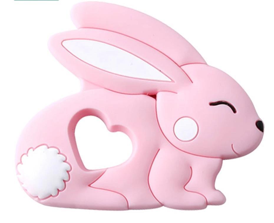 Baby Teether Silicone Rabbit Food Grade Bunny Teether Nursing Teething Accessories Silicone Animal Teether For Kids and Baby