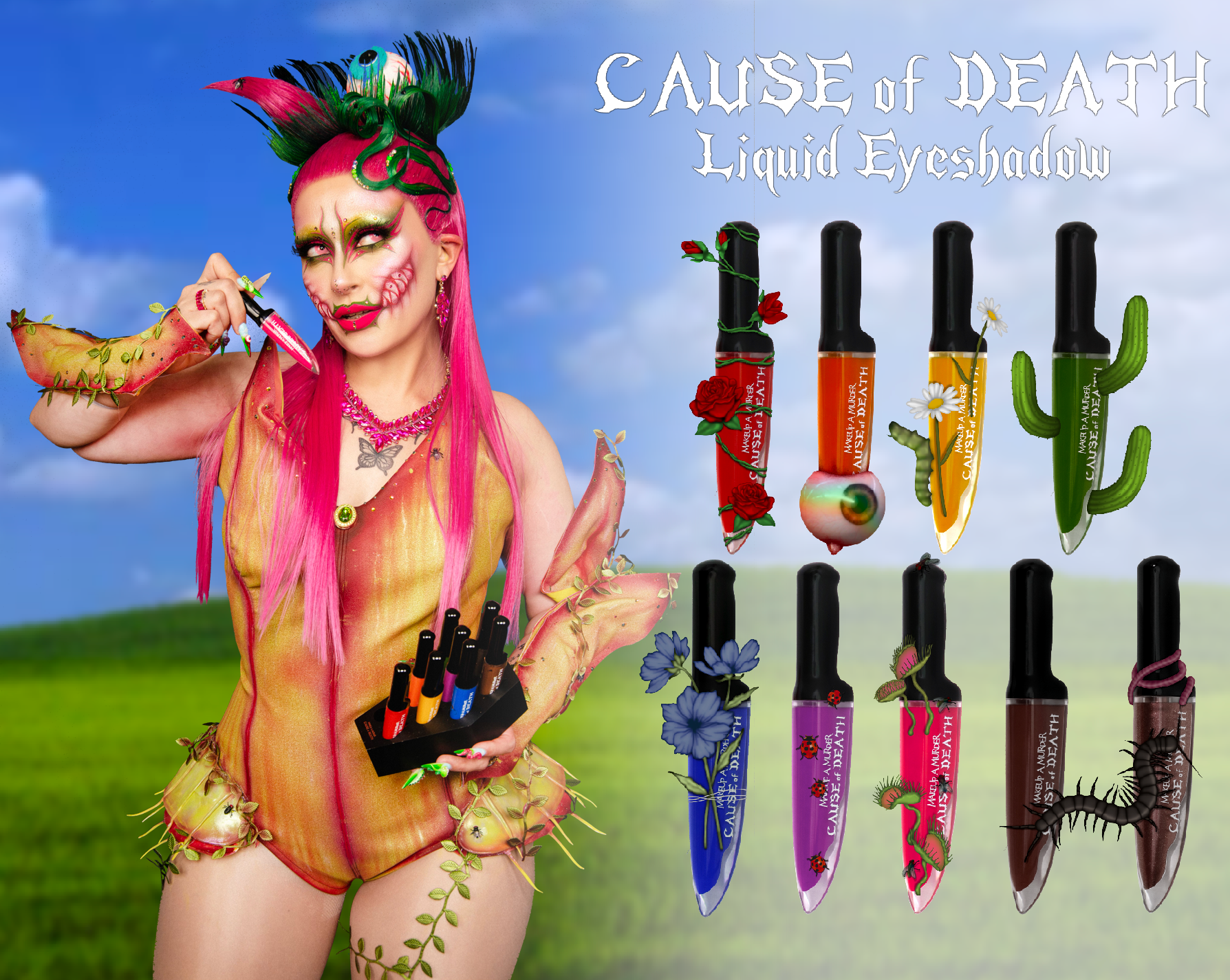 Cause of Death Rainbow Liquid Eyeshadow Collection