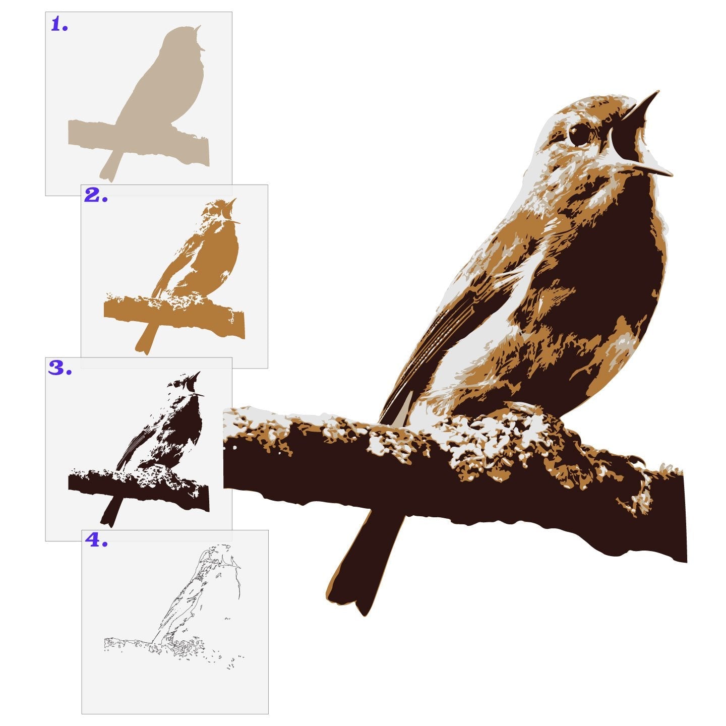 European Robin 4 Layer Stencil Set