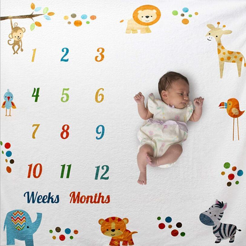 Newborn baby Monthly Growth Blanket Photography Props Background Cloth For Baby