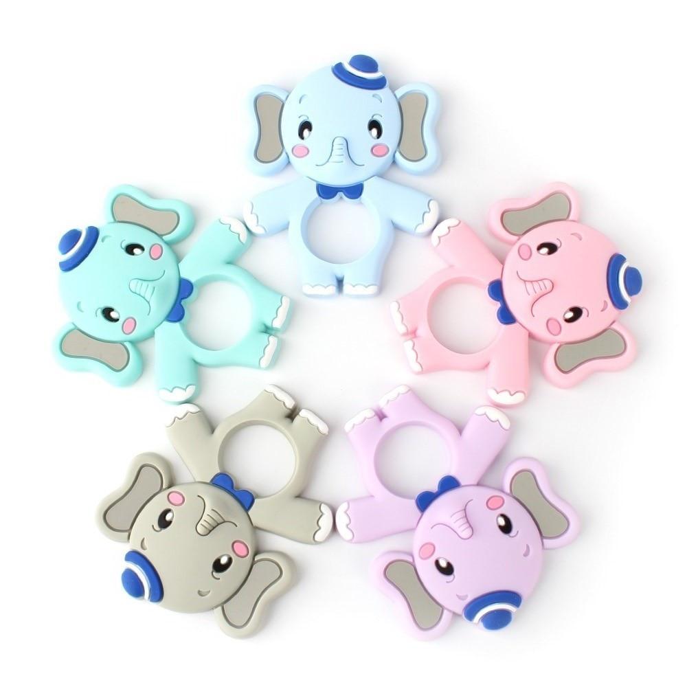 2pcs Cartoon Baby Teether Animal Silicone Teether Raccoon Elephant Koala Giraffe Baby Teething Toys Accessories Perfect Toy For Kids
