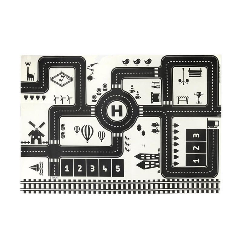 Baby Playing Mat Kids Boys Crawling Carpet Cute Cartoon Traffic Park Map Mat Toys for Children In Modern New City Design