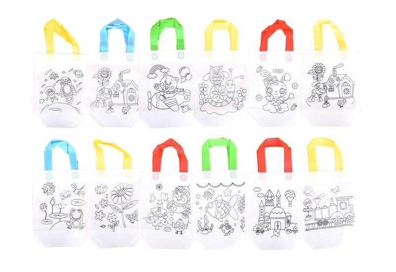 6Pcs Antistress Children Eco-friendly Graffiti Bag Kinderarten For Hand Paiting For Kids