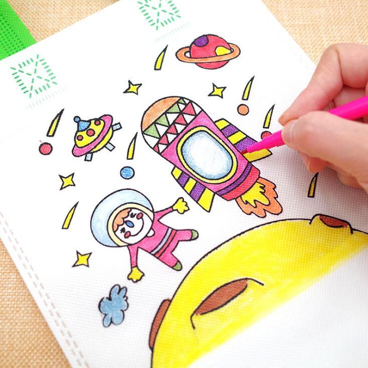 6Pcs Antistress Children Eco-friendly Graffiti Bag Kinderarten For Hand Paiting For Kids