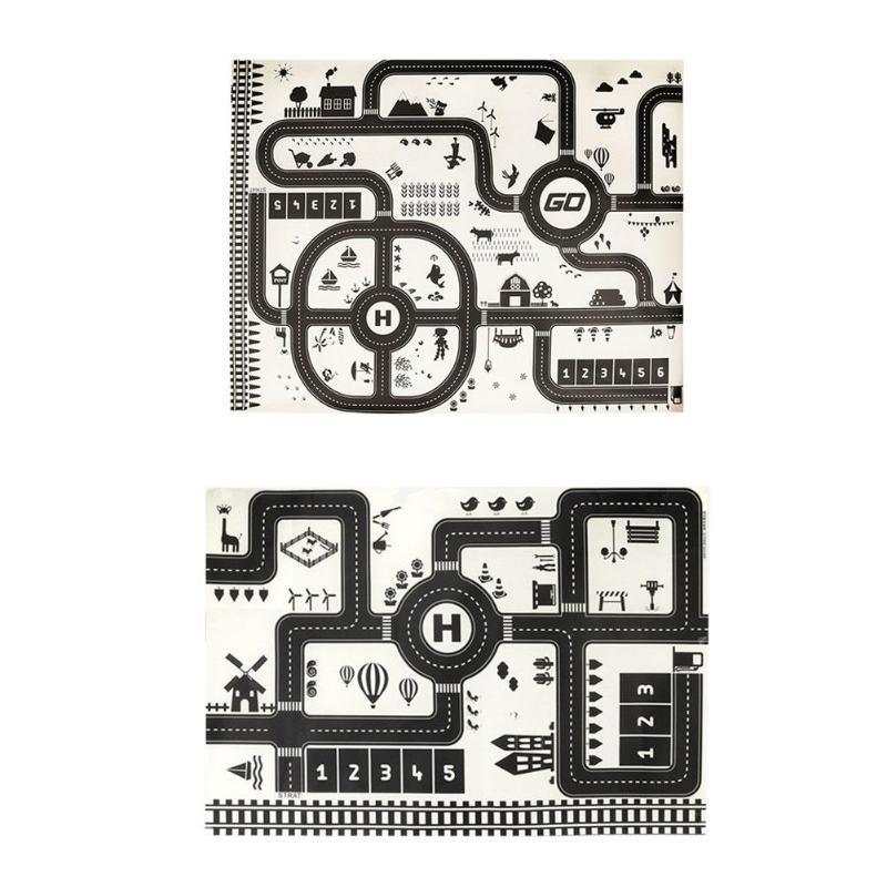 Baby Playing Mat Kids Boys Crawling Carpet Cute Cartoon Traffic Park Map Mat Toys for Children In Modern New City Design