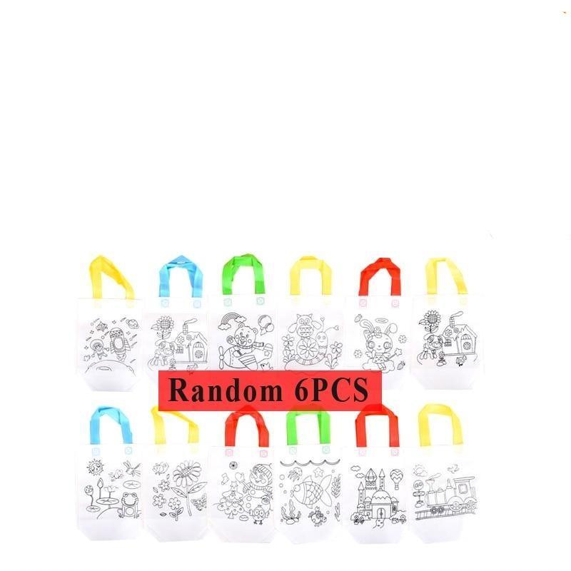 6Pcs Antistress Children Eco-friendly Graffiti Bag Kinderarten For Hand Paiting For Kids