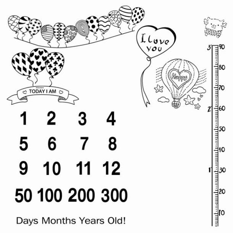 Newborn baby Monthly Growth Blanket Photography Props Background Cloth For Baby