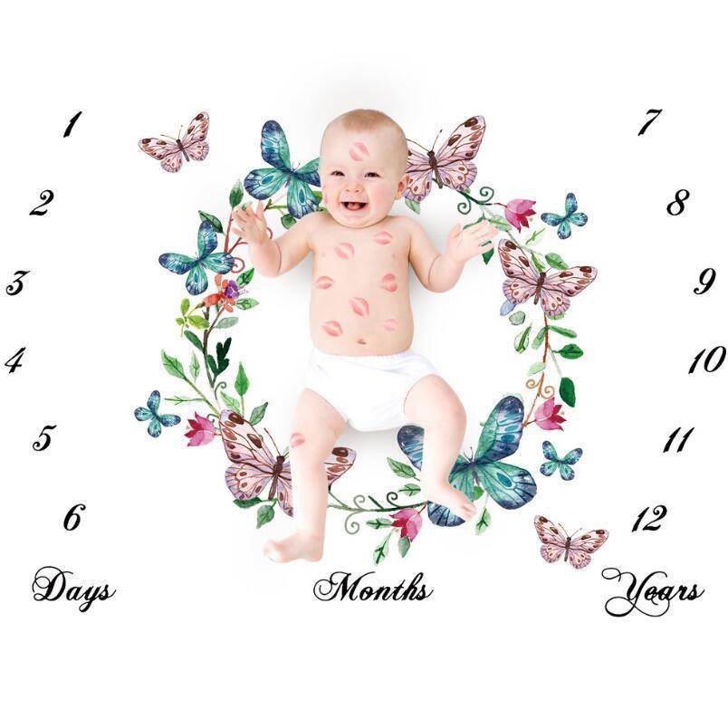 Newborn baby Monthly Growth Blanket Photography Props Background Cloth For Baby