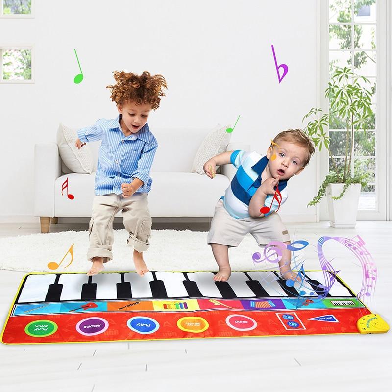 Big Size Music Piano Carpets & 8 Instruments Guitar Accordion Violin Sounds Musical Play Mat Educational Toy For Kids