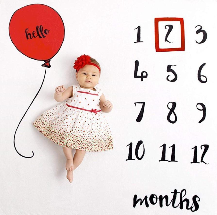 Newborn baby Monthly Growth Blanket Photography Props Background Cloth For Baby