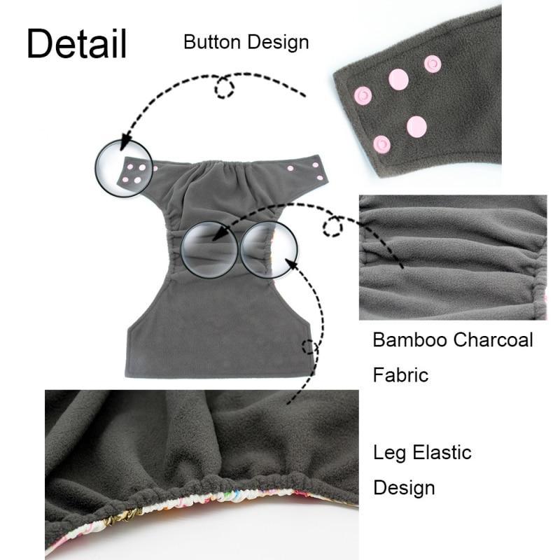 Baby Cloth Diaper Reusable Adjustable Pocket Nappy Cover Fit All Diaper Reusable Nappies Cotton In Modern Trend Printed Design For Unlimited Uses
