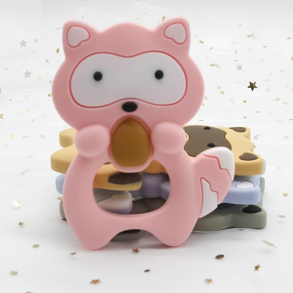 Silicone Raccoon Animal Cartoon Teether Food Grade Chewable Teething Toddle Safe For Baby And Perfect Gift For Babies
