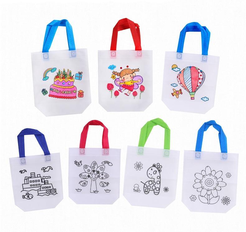 6Pcs Antistress Children Eco-friendly Graffiti Bag Kinderarten For Hand Paiting For Kids