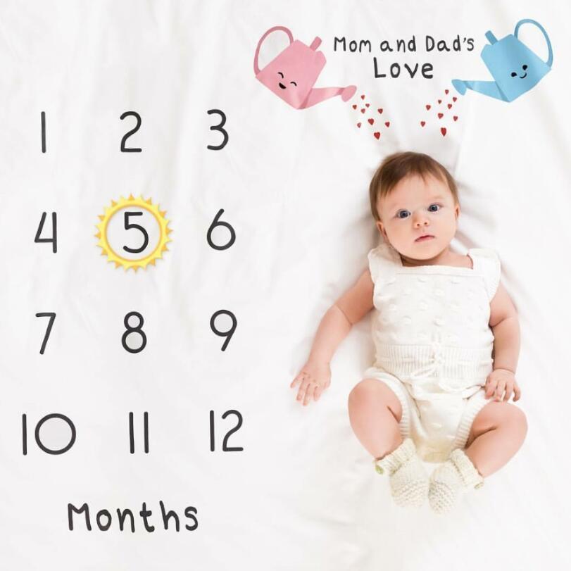 Newborn baby Monthly Growth Blanket Photography Props Background Cloth For Baby