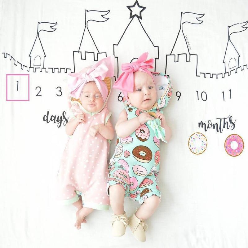 Newborn baby Monthly Growth Blanket Photography Props Background Cloth For Baby
