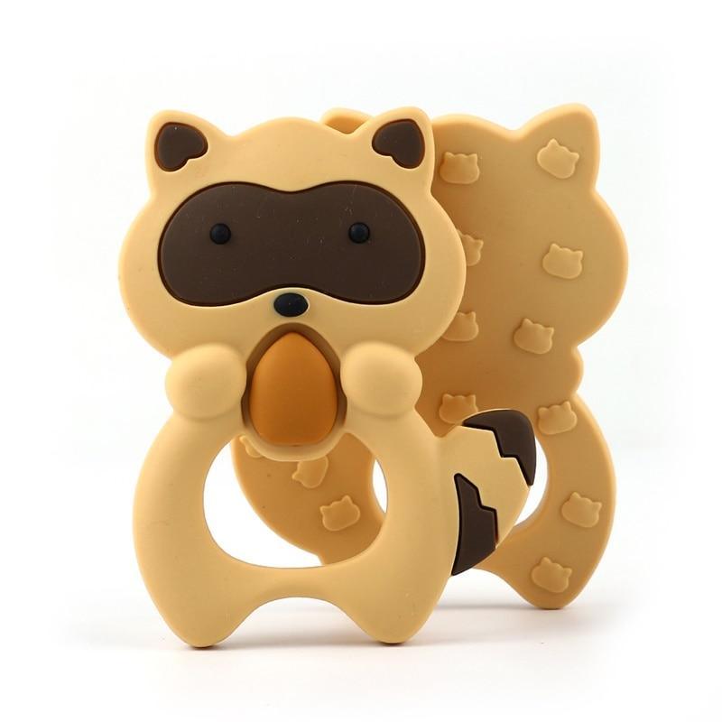 2pcs Cartoon Baby Teether Animal Silicone Teether Raccoon Elephant Koala Giraffe Baby Teething Toys Accessories Perfect Toy For Kids