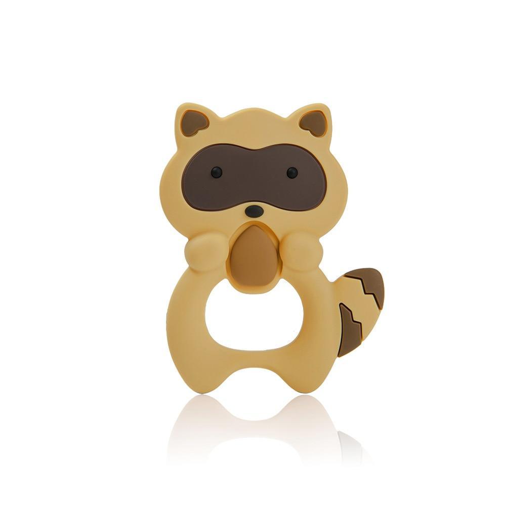 Silicone Raccoon Animal Cartoon Teether Food Grade Chewable Teething Toddle Safe For Baby And Perfect Gift For Babies