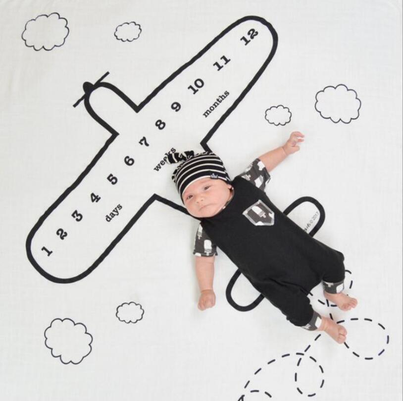 Newborn baby Monthly Growth Blanket Photography Props Background Cloth For Baby