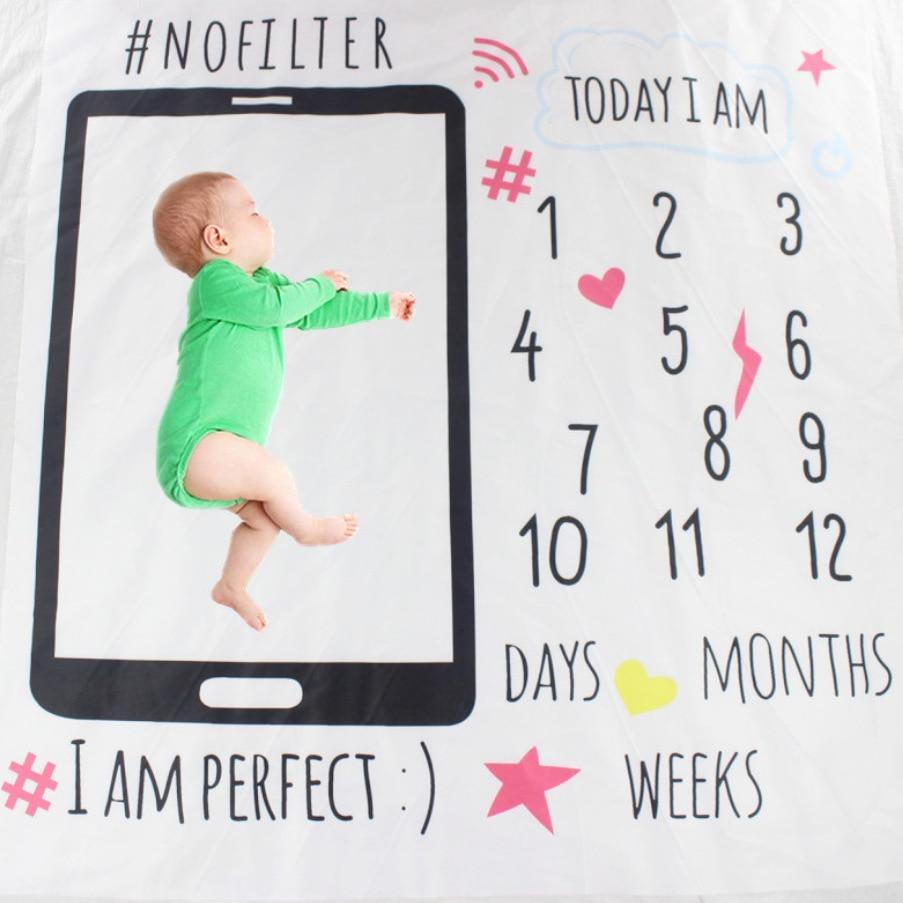 Newborn baby Monthly Growth Blanket Photography Props Background Cloth For Baby