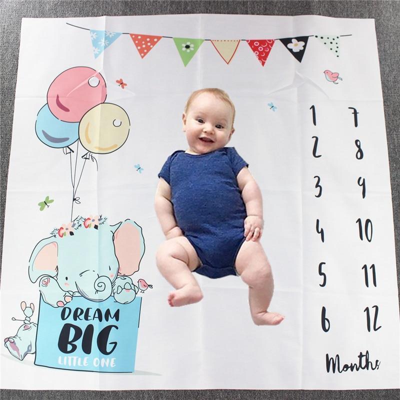 Newborn baby Monthly Growth Blanket Photography Props Background Cloth For Baby