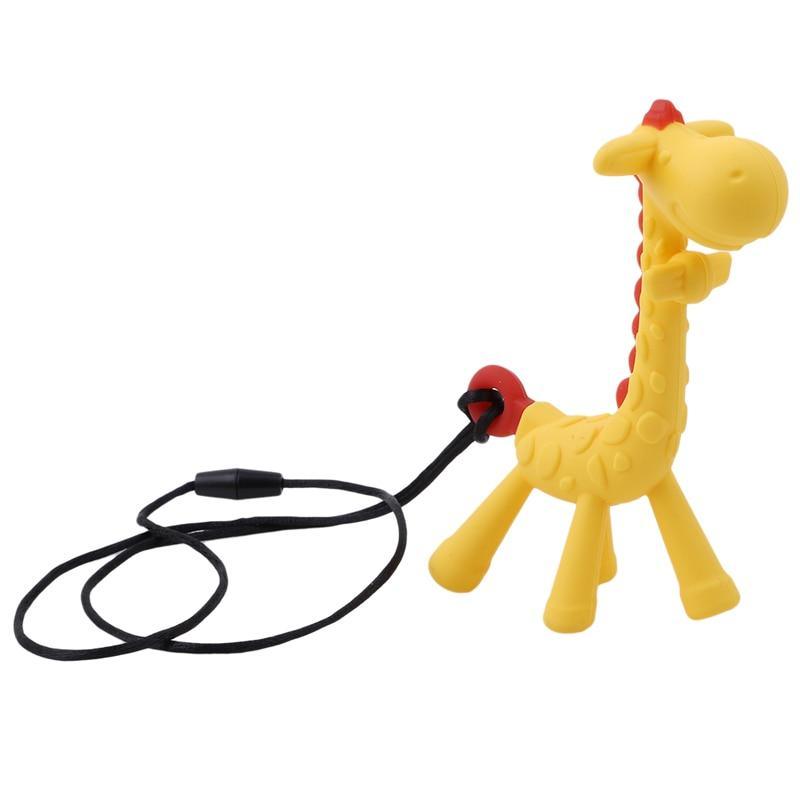 Unique Cute Cartoon Giraffe Shape Baby Teether Silicone Teething Toy New Hanging Toy For Baby Activity