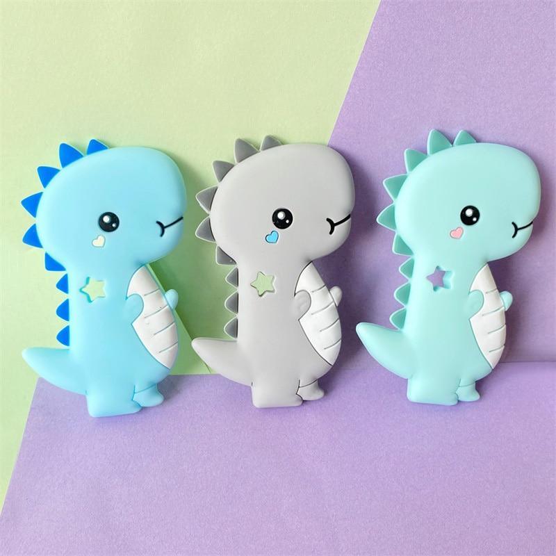 Dinosaur Teether Teething Animal Shape Chewable Chewing Toys For Baby Boys And Girls BPA Free Food Pefect Gift