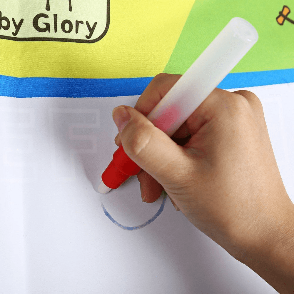 1-6 Years Children Kids Baby Drawing Educational Water Mat Drawing Painting Toddler Board/ Charpet With Magic Water Pen Gift 45.5 X 29cm (White)