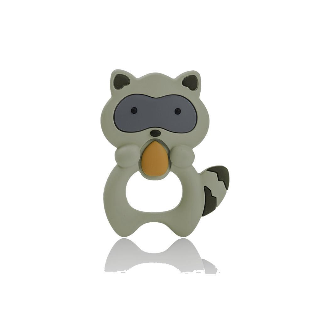Silicone Raccoon Animal Cartoon Teether Food Grade Chewable Teething Toddle Safe For Baby And Perfect Gift For Babies