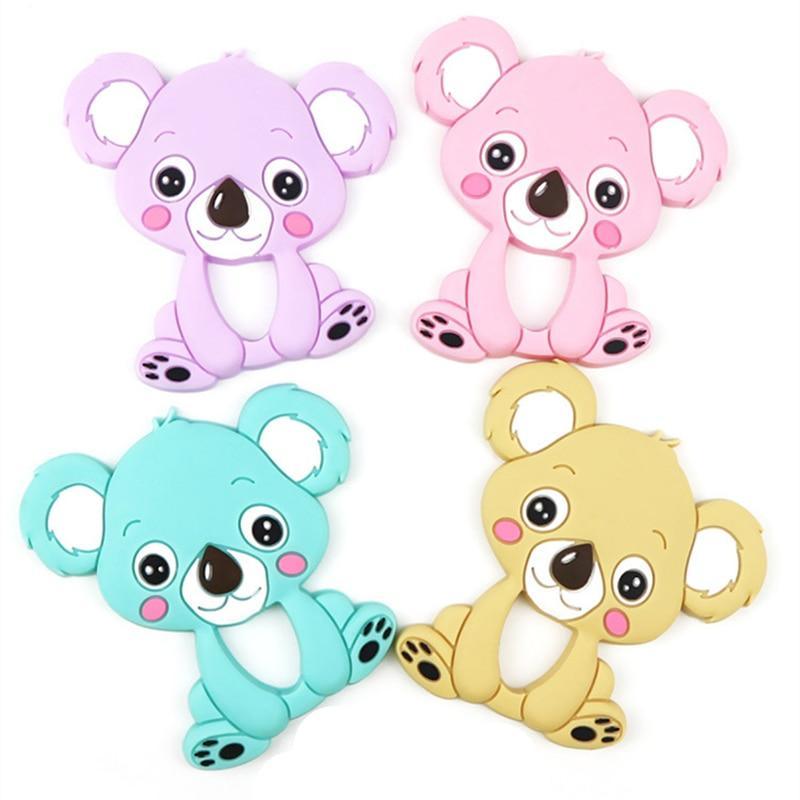 1pc Unique Baby Koala Silicone Teether Teething Chew Toy Nursing Tool Pendant Food Grade Silicone