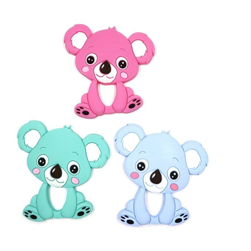 1pc Unique Baby Koala Silicone Teether Teething Chew Toy Nursing Tool Pendant Food Grade Silicone