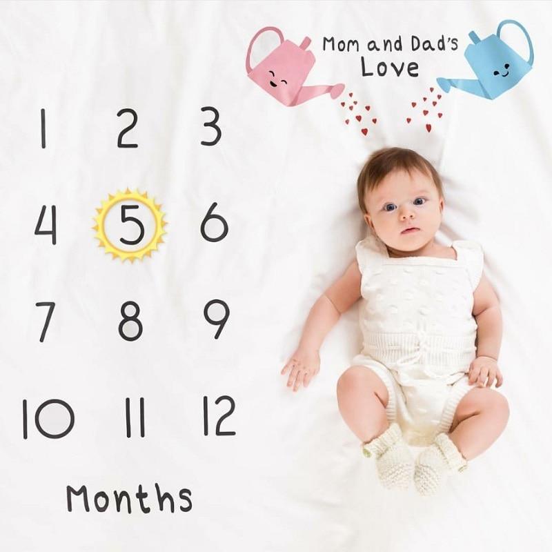 Cartoon Pattern Baby Photo Props Background Blankets Play Mats Backdrop Cloth Calendar Photo Accessories Blanket For Baby