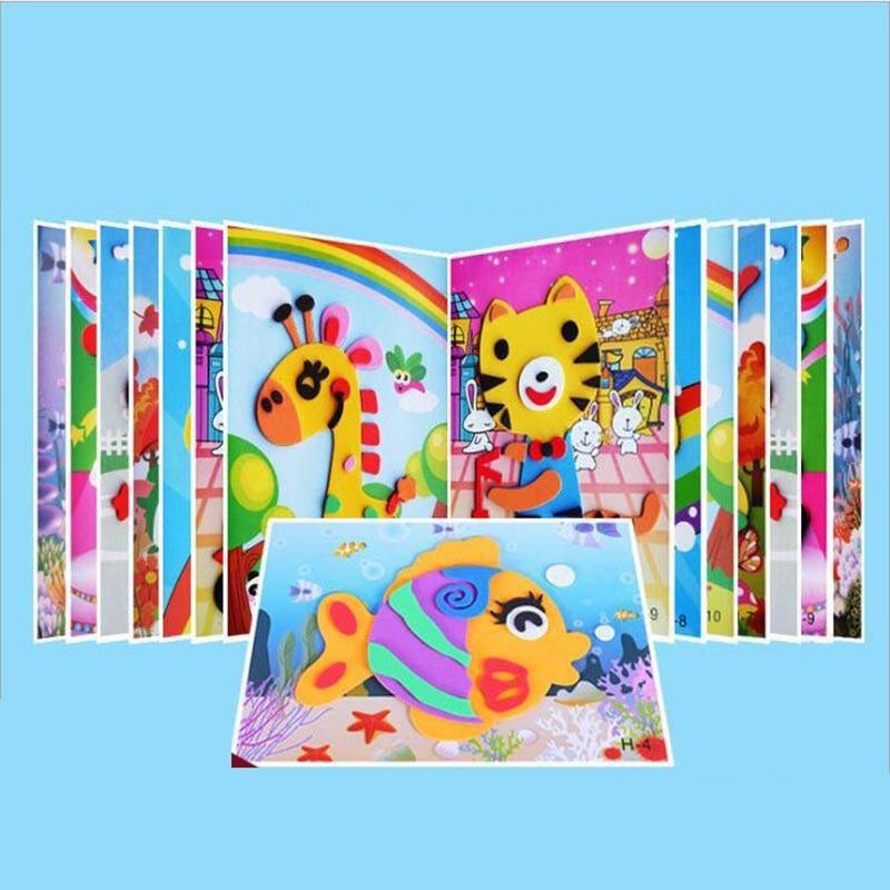 10 designs/lot Cartoon 3D EVA Foam Sticker Puzzle Series Kids Multi-patterns Styles Toys for Children Birthday Gift