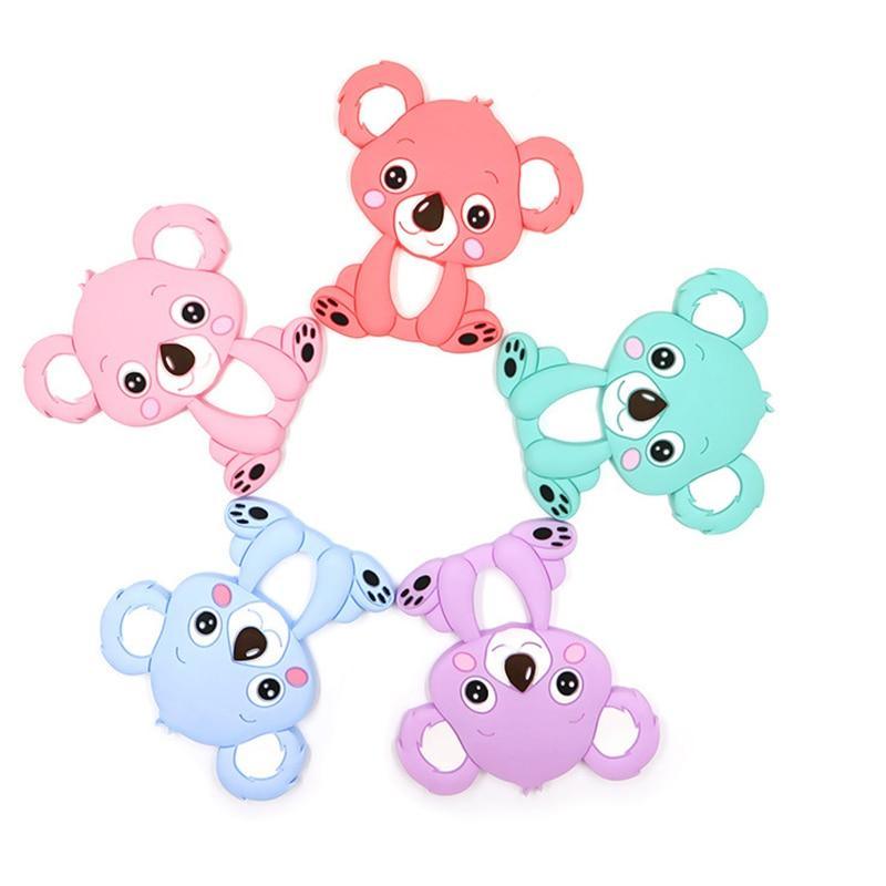 1pc Unique Baby Koala Silicone Teether Teething Chew Toy Nursing Tool Pendant Food Grade Silicone