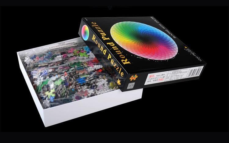 1000PCS/SETColorful Rainbow Round Geometrical Photo Planet Puzzle Adult Kids Educational Toy Puzzle