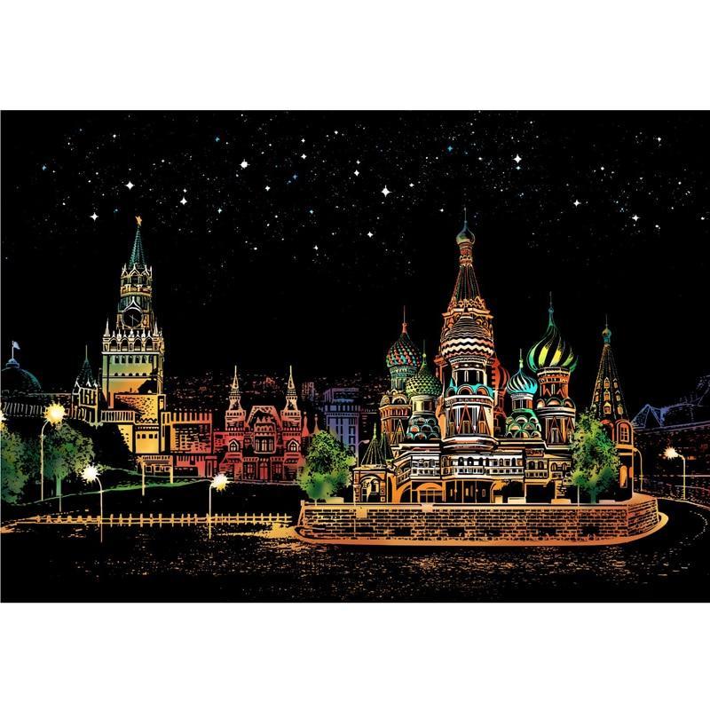 Kids Scratch Paintings Magic Seascape Art Drawings Paper Table Kids Educational Toys Child Birthday Gifts For Boys or Girls
