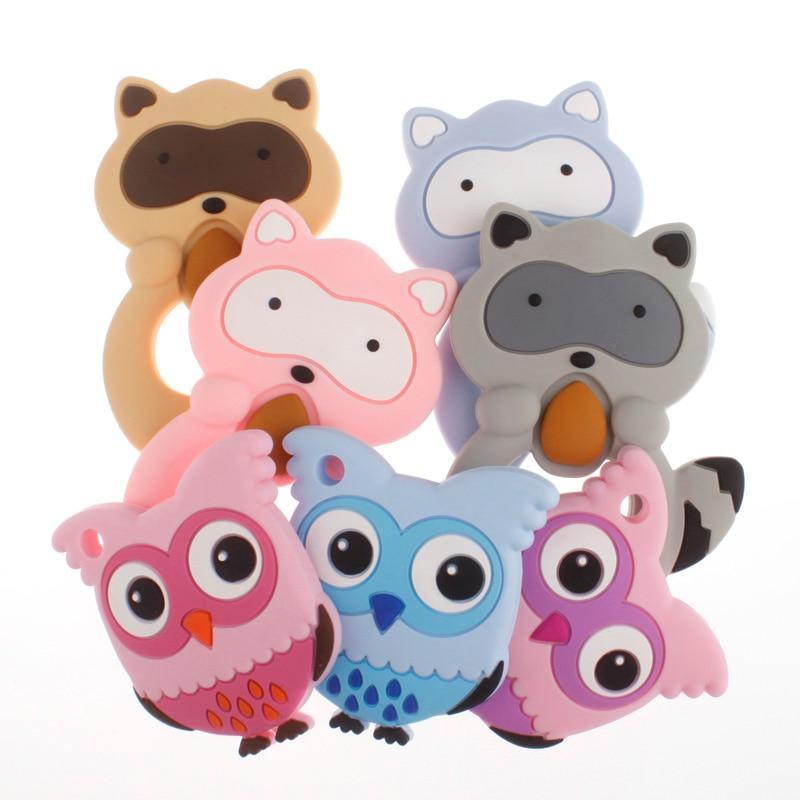 Unicorn Silicone Baby Teether Cartoon Animal BPA Free Rodents Teething Shower Gifts Koala Penguin Owl Fox For Kids