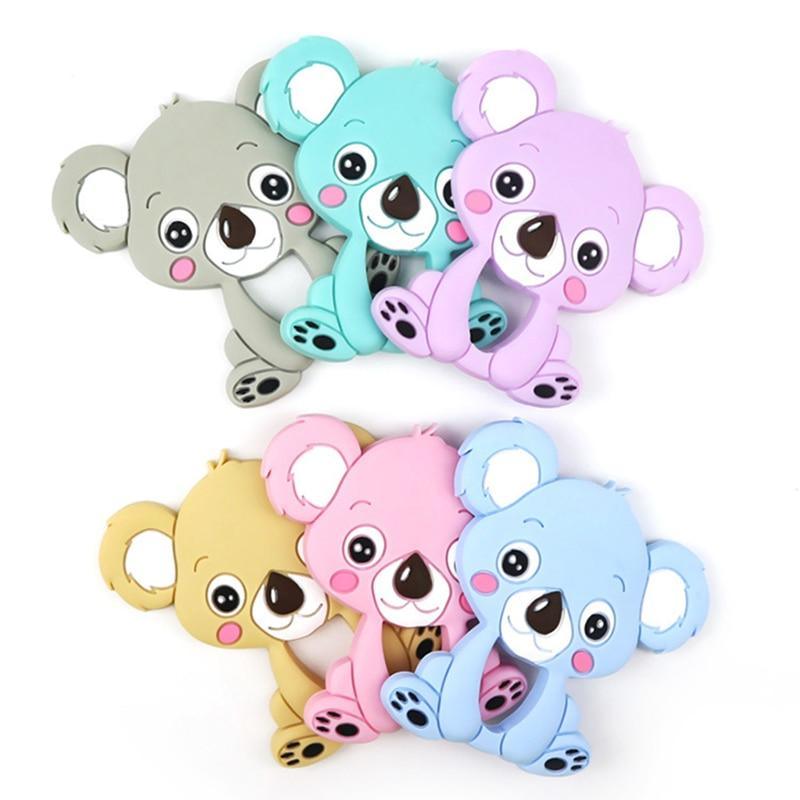 1pc Unique Baby Koala Silicone Teether Teething Chew Toy Nursing Tool Pendant Food Grade Silicone