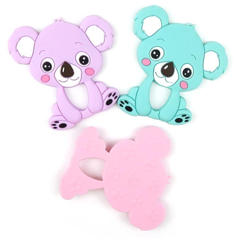 1pc Unique Baby Koala Silicone Teether Teething Chew Toy Nursing Tool Pendant Food Grade Silicone
