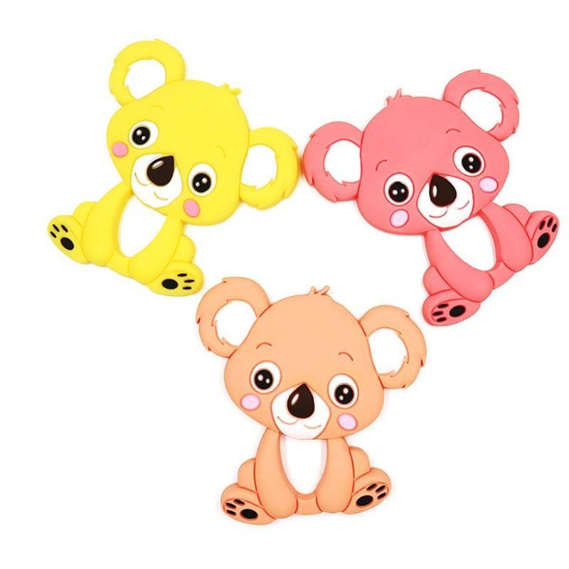 1pc Unique Baby Koala Silicone Teether Teething Chew Toy Nursing Tool Pendant Food Grade Silicone