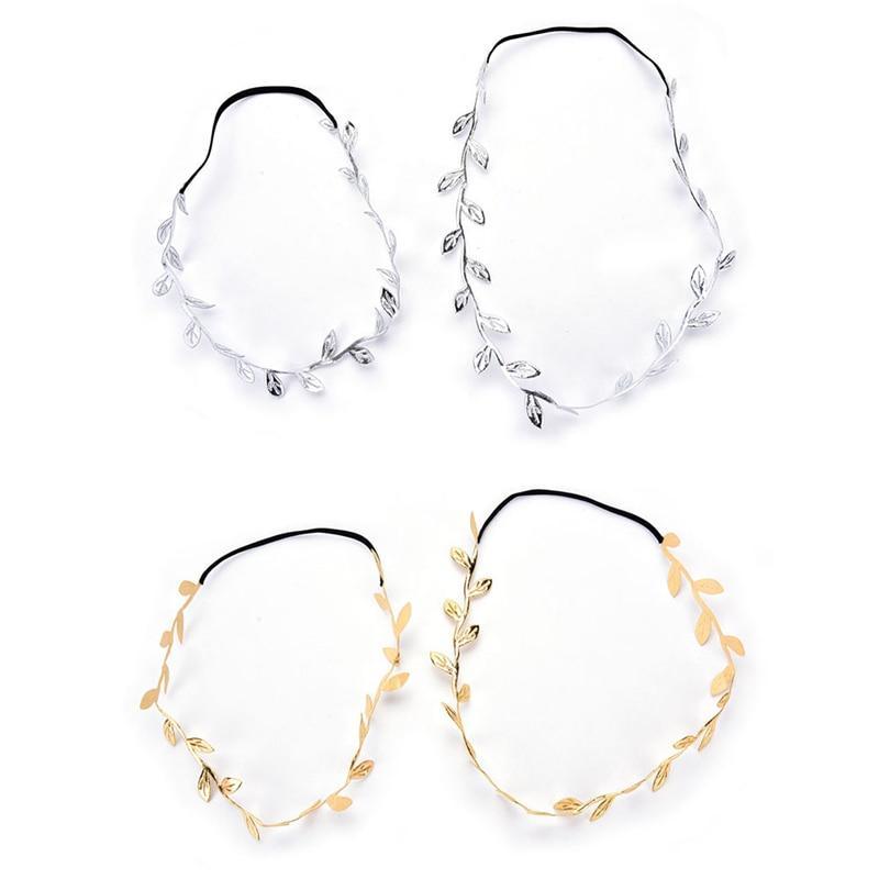 Luxury Modern Gold Silver Leaves Hairbands Summer Hair Accessories Bridal Trendy Jewelry For Mother and Daughter